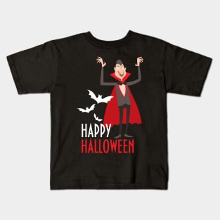 Vampire Scary and Spooky Happy Halloween Funny Graphic Kids T-Shirt